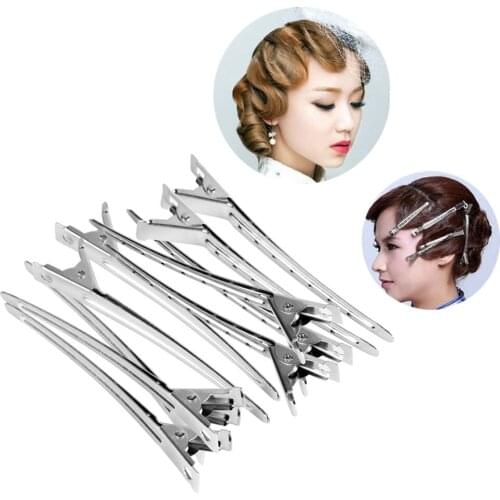 12PC Hair Clips MAKEUP Set Clip Handle Salon Accessories Fashion Barrettes Invisible Women Metal Hair Duck Hairbow Accessory