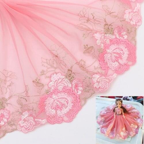15Yards Floral Lace Trim Mesh Net Embroidery Applique DIY Sewing Craft Girl Cloth Material