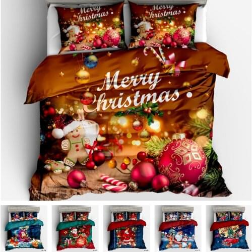 2020 Fashion Bedding Set 2/3pcs 9 Patterns 3d Digital Christmas Theme Duvet Cover Sets 1Quilt Cover + 1/2 Pillowcases US/EU/AU