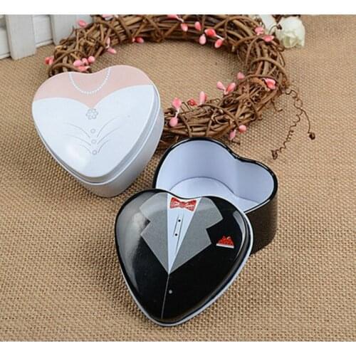 300pcs Dressed To The Nines Heart Shaped Bride or Groom Mint Tins Tin Candy Box Boxes Wedding Gift Favors