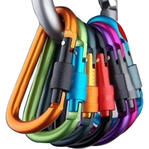 4Pcs Fishing Aluminum Alloy Carabiner Keychain Outdoor Camping Climbing Snap Clip Lock Buckle Hook Fishing Tool Carabiner