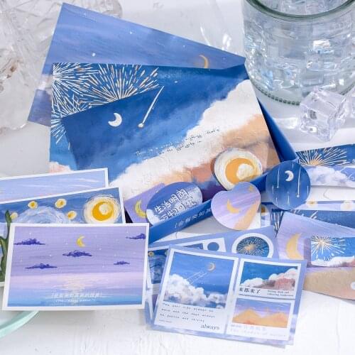 45Pcs/box Beautiful Scenery Stickers Cute Colorful Cloud Stickers Journal Diary Scrapbooking Stationery Decoration Stickers