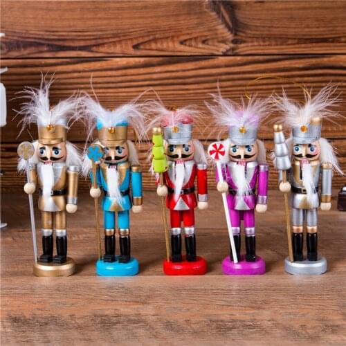 Free shipping New 12CM Candy colors Classic Nutcracker Puppet Pendant Five-piece Christmas Gift Humanoid Toy HT134