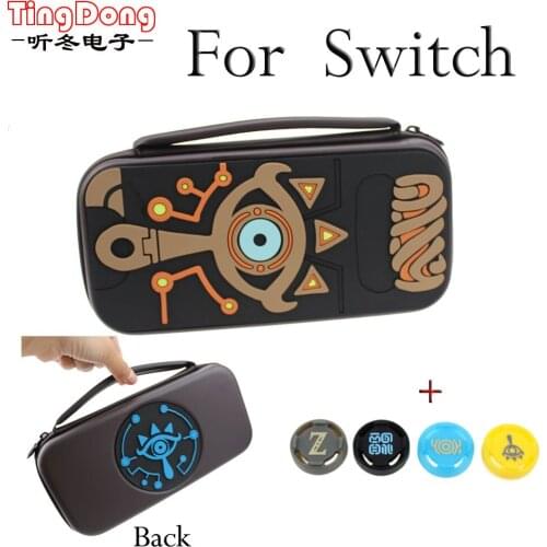 For Nintend Switch Carrying Case Accessories Storage Bag Protection Hard EVA Travel Case for NS Console+4pcs silicone cap