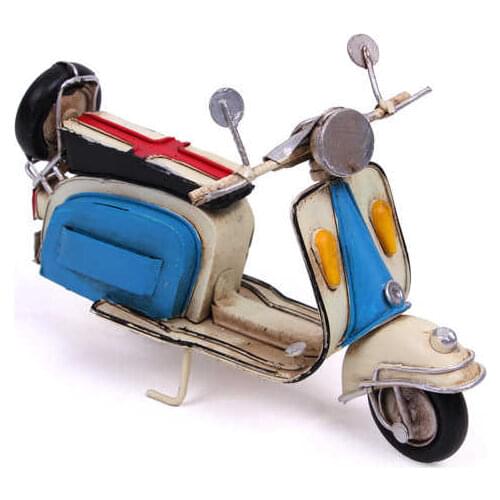 Decorative Metal Blue Scooter - Trinket, Miniature, Gift, Nostalgic, Vintage, Handmade Hand Painted, quality Durable Material