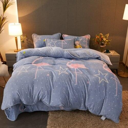 Home Textiles Winter Flannel Quilt Cover Soft Worm Coral Fleece Comforter Cover 1pcs Thickening Warm Duvet Bedding Cover