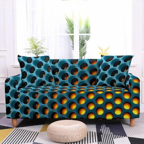 European Personality All-inclusive Stretch Dustproof Slipcover 3D Digital Printing Couch Cover 1/2/3/4 Seat Sectional Sofa Cover
