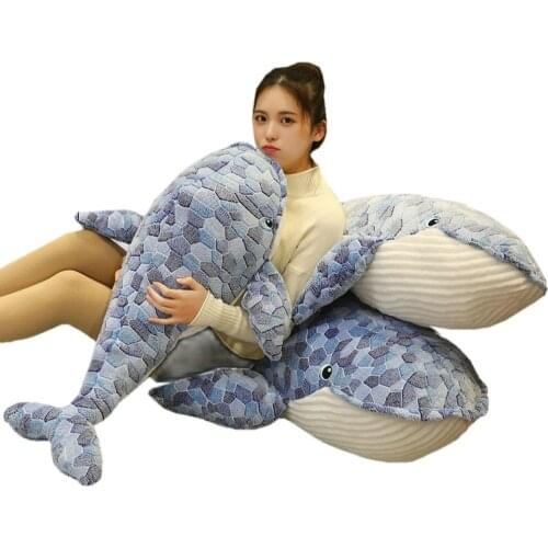 Fantastic Giant Blue Whale Plush toys Stuffed Sea Seal Stuffed Pillow Kids nap pillow Sea world Bed Cushion Decor Super Soft toy