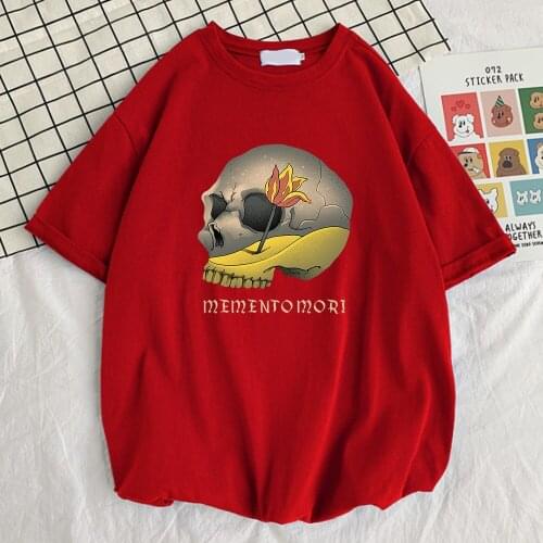 Memento Mori Print Mens T Shirts Retro Vintage Tshirts Simplicity Big Size T Shirt Cool Vintage Mens Short Sleeves