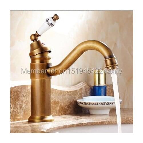 GIZERO Wholesale and Retail Antique Retro Faucet Basin Mixer Bathroom Hot and Cold Water Faucet Vessel Sink GI16