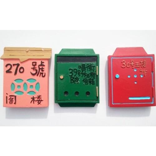 Hong Kong refrigerator magnet 3D mailbox envelope box resin magnetic sticker retro nostalgic souvenir home decore