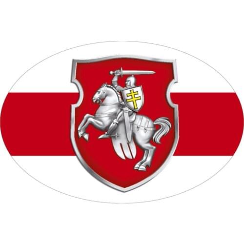 Personality PVC Decal Red and White Flag of Belarus Waterproof Car Sticker on Laptop Decorative Window Windshield Accessories