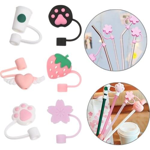 Creative Cartoon Silicone Straw Plug Reusable Drinking Anti Dust Cap Glass Cup Lovely Accessories Dustproof Plugs Tips Cover