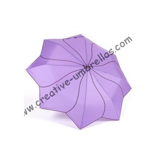 Creative manual Lotus leaf umbrellas,190T pongee,pencil supermini,ladies' parasol,rotate black embroidery piping,windmill shape