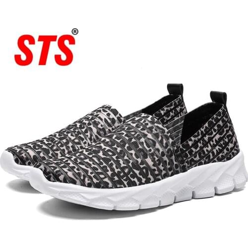 STS WomenS Shoes Casual Large Size Ladies Sneakers Flying Woven Hollow Breathable Shock Absorption Comfortable WomenS Shoes