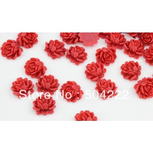 Set of 100pcs 19mm Flatback multicolor Resin rose flower Cabochons DIY, scrapbook, hair bow, flower centers, cell phone-SZ0593