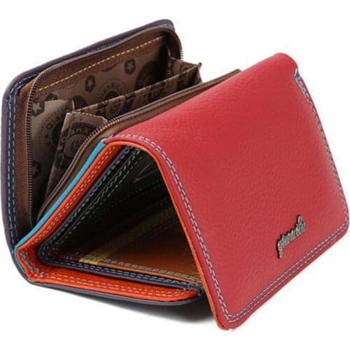 New Luxury Soft geniune Leather Women Hasp Wallet Fashion Tri-Folds Clutch For Girls Coin Purse Card Holders Female WM22