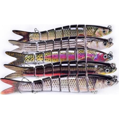 14cm 27g Fishing Lure Pointed Tail Artificial Multi Jointed 8 Segments Artificial Bait Fishing Lure with Hook