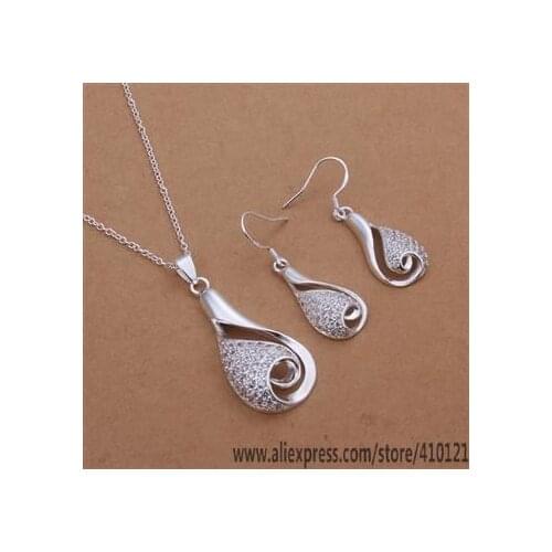 S361 Lucky Charm Silver Color Jewelry Sets For Women Fashion Jewelry Lady Accessories Fashion Necklace Earring /difalzma