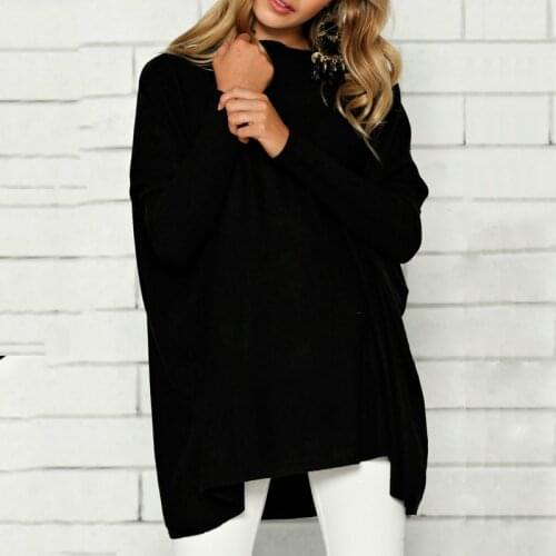 Gray O Neck Top Sexy Women Long Batwing Sleeve Shirt Tops Blouses 2021 Autumn Winter Girls Casual Pullover