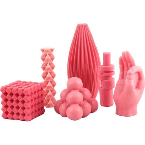 New DIY Creativity Silicone Candle Mold Soy Wax Candle Aromatherapy Mould Making Plaster 3D Concrete Pyramid Rubik Mold Tool