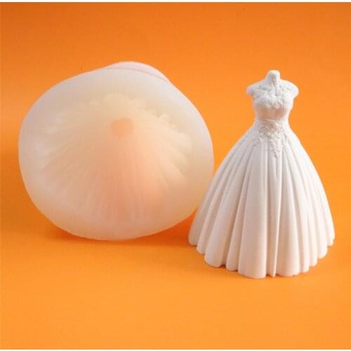 3D Skirt Princess Dress Shape Cake Mold Silicone Fondant Cake Decorating Tool Baking Tools-Wedding Dress Silicone Mold