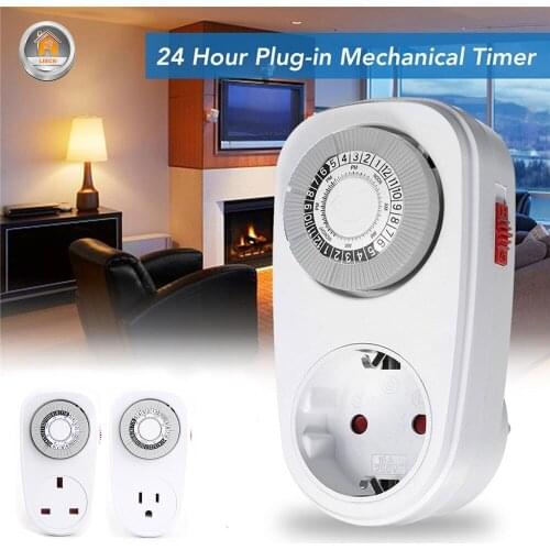 EU UK US Timing Switch 24 Hours Energy Socket Programmable Mechanical 250V Smart Countdown Switch Socket Indoor Auto Power off