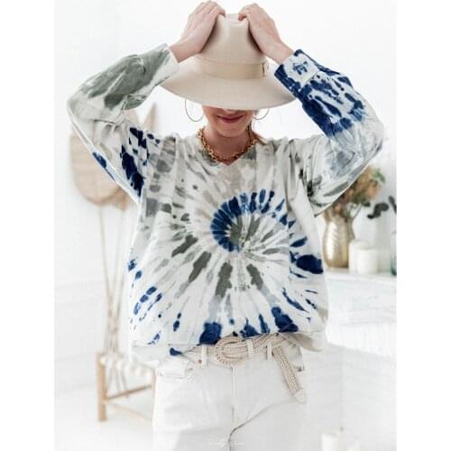 Fashion Tie Dye Hoodie and Sweatshirt Women Autumn Winter Pullover Top long Sleeve Print Loose Elegant ladies Streetwear