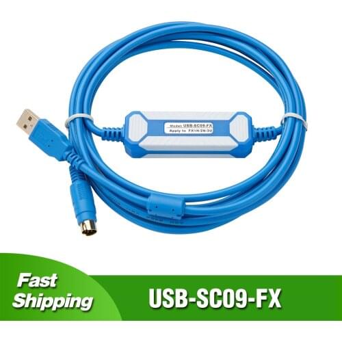 USB-SC09-FX For Mitsubishi MELSEC FX Series PLC Programming Cable USB To RS422 Adapter