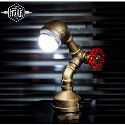 Vintage Loft Industrail Iron Water Pipe Desk Lamp Personality Creative Table Lamp For Home Room Bar Light Luminaria De Mesa