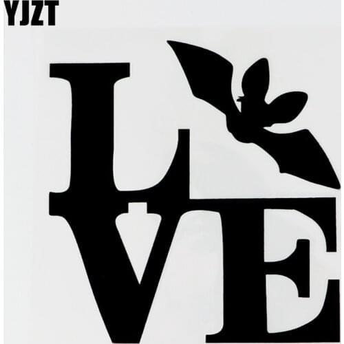 YJZT 13.6CM×14.2CM Fun Love Animal Bat Vinyl Car Window Sticker Decal Black/Silver 13F-0023