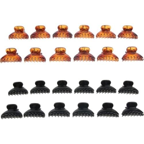 12 Pieces Bulldog Black Mini Small Crown Hair Claw Clip Clamp Hair Accessory