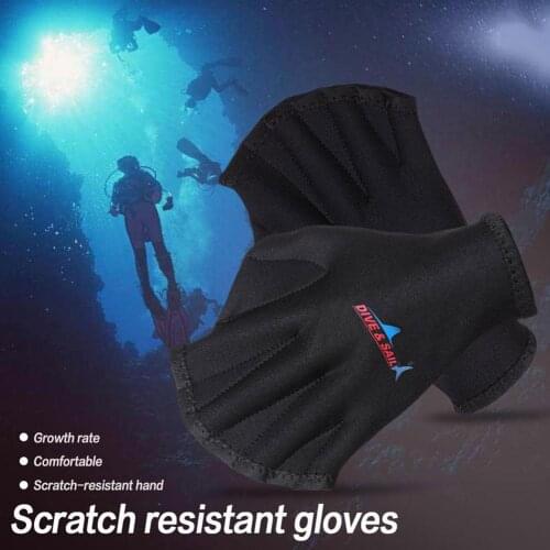 1 Pair Adult Adjustable Silicone Hand Webbed Diving Gloves Fin Flipper Learn Gear Professional Swimming Paddle Frog Finger Glove