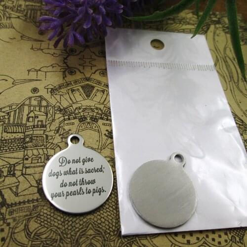20pcs--"If his son asks for bread..." stainless steel charm more styles for choosing DIY Charms Bible gold sentence