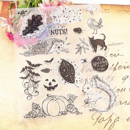 17.5x22.5cm Halloween Hedgehog TPR Transparent Silicone Rubber Clear Stamps cartoon Scrapbooking/DIY Easter wedding album