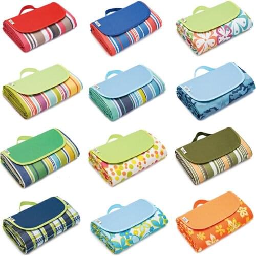 195x200cm Colorful Outdoor Waterproof Foldable Camping Mat Widen Picnic Mat Plaid Beach Blanket Baby Multiplayer Tourist Mat