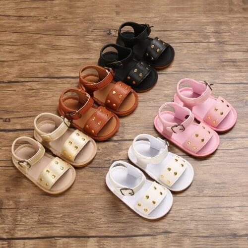 2021 New Baby Girls Boys Fashion Casual Sandals Pu Leather Soft Sole Anti-Slip Shoes Infant Toddler First Walkers