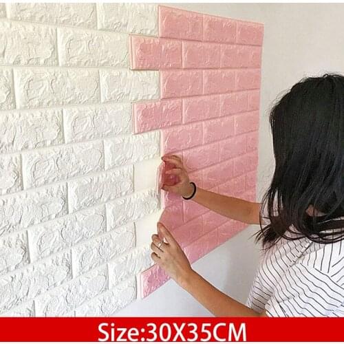 3D Wall Brick Wallpapers Soft Case PE Foam Waterproof DIY Self Adhesive Stickers Home Kindergarten Wall Decor 30X35CM