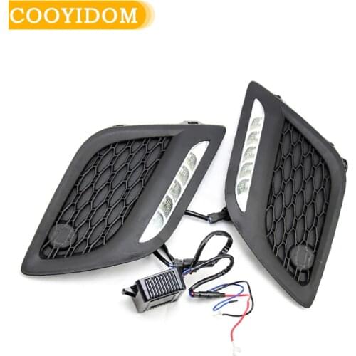 Car LED DRL Daytime Running Light Daylight Fog Lamp Dimmed Function For Volvo XC60 2011 2012 2013 fog light Working Fog Lamp