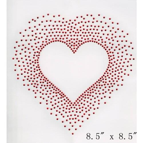 Free Shipping Rhinestone Iron on Transfer Hart DIY Hot fix applique Jumbo