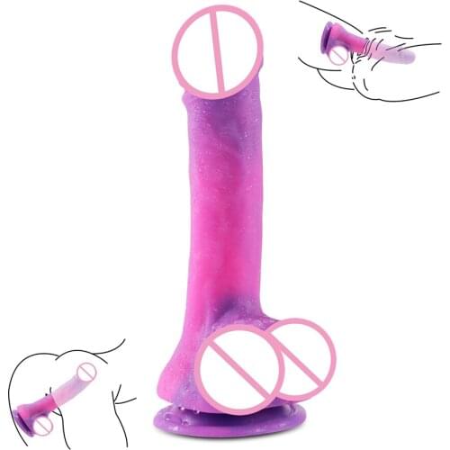 Bestco 18+ Colorful Dildo Anal Plug Toys With Suction Cup Penis G-Spot Orgasm Clitoris Stimulate Erotic Adult Sex Goods For Coup