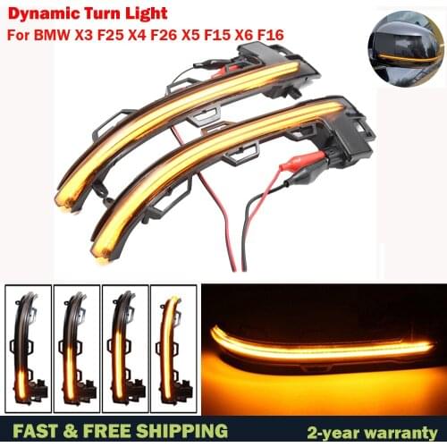 Side Rearview Mirror Indicator Blinker Sequential Dynamic Turn Signal Light For BMW X3 X4 X5 X6 F25 LCI F26 F15 F16 2014 - 2018