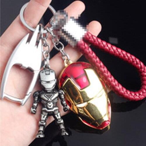 Avenge Figure Captain Shield Iron Spider Thanals Palm Keychain Keyrings Men Women Car Bag Pendant Cartoon Gift Toys For Boy