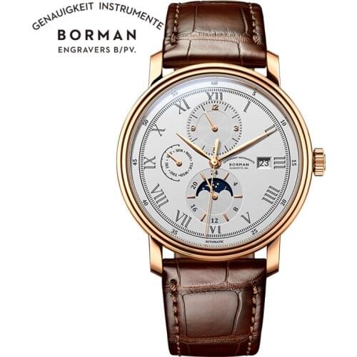 BORMAN Top Luxury Brand Men Watch Automatic Mechanical Wristwatch 50M Waterproof Sapphire Mirror Month Week Date Watches