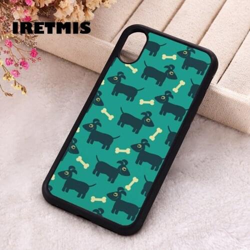Iretmis 5 5S SE 2020 Phone Cover Case for iPhone 6 6S 7 8 Plus X Xs XR 11 12 Mini Pro Max Rubber Silicone Dog Bone Pattern