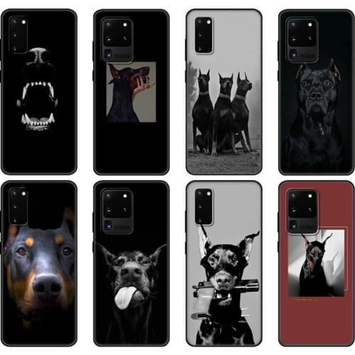 Black tpu Case For Samsung galaxy S20 /S20 PLUS/S20 ultra/S20+ /S20FE back cover Doberman animal dog