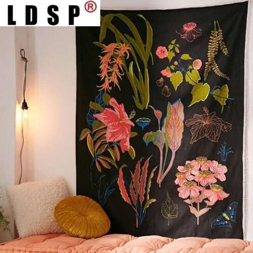 LDSP Floral Flower Bohemian Tapestry Wall Hanging Covering Rug Background Cloth Beach Mat Blanket Art Bedroom Dorm Home Decor