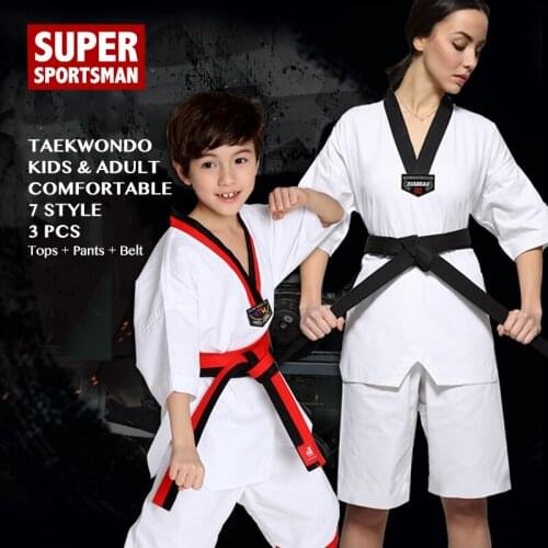 Children Adult Taekwondo Wtf Belt Kids Judo Suit Men Women Karate Uniform Baby Girls Boxing Toddler Boys Sports Wear Clothes Set
