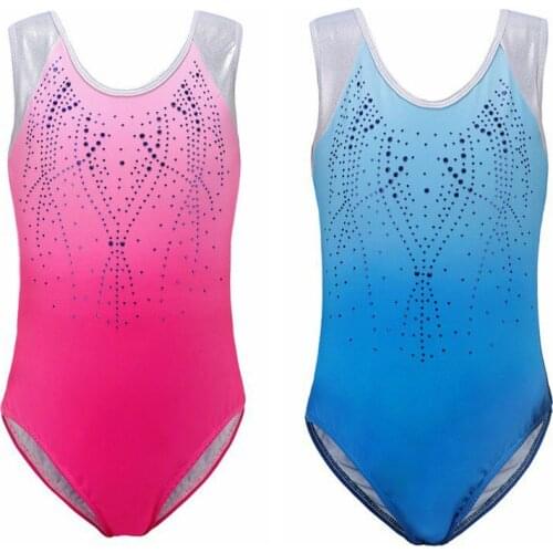 Gymnastics suit dance practice clothes dance clothes girls sleeveless diamond pattern Children\s ballet body suit