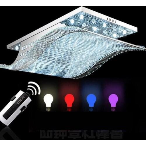 Smooth LED ceiling lamp Rectangular living room lamp Crystal lamps Restaurant Chandelier Bedroom Home Atmosphere led lighting